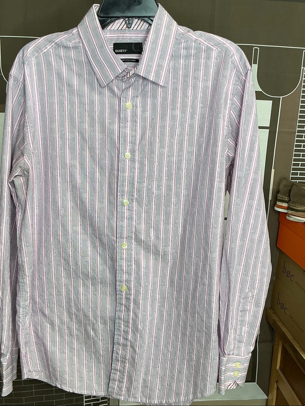 Men’s sz L Quieti Fine cotton button down long sleeve #2304